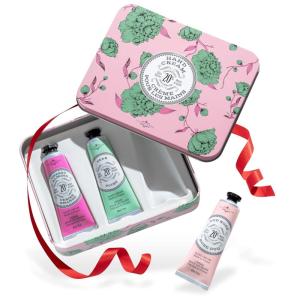 imageLa Chatelaine Hand Cream Trio Tin Holiday Gift Set Natural Hand Lotion Made in France with 20 Organic Shea Butter Nourishing Gardenia or Coconut Milk Orange Blossom Oud Rose 3 x 1 fl ozRose Trio