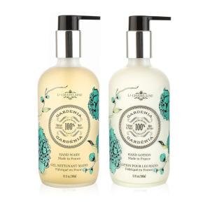 imageLa Chatelaine Hand Wash ampamp Lotion Set  Sulfate Free  Frosted Glass Bottles  Nourishing Shea Butter Formula  Natural and Organic  Made in France  2 x 81 oz SheaGardenia
