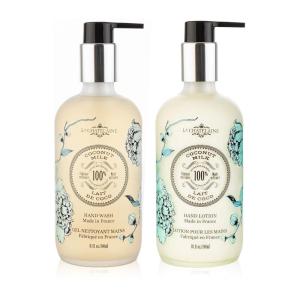imageLa Chatelaine Hand Wash ampamp Lotion Set  Sulfate Free  Frosted Glass Bottles  Nourishing Shea Butter Formula  Natural and Organic  Made in France  2 x 81 oz SheaCoconut Milk