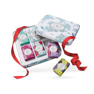 imageLa Chatelaine Luxury Bar Soap Trio Gift Set Tin  Made in France  Natural and Organic  Shea Butter Formula  3 x 7 oz  200g  Lavender Soap Trio Lavender Lychee Bilberry Lemon VerbenaLuxury Soap Collection